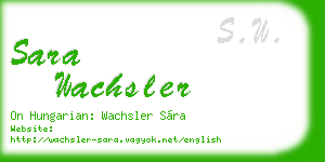 sara wachsler business card